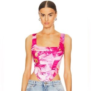 MIAOU Floral Corset Bustier Top Zipper size SMALL